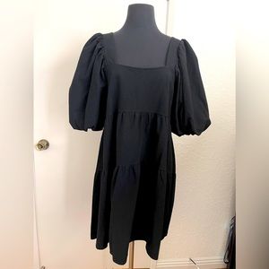 NWT NASTYGAL Black ballon sleeve dress.